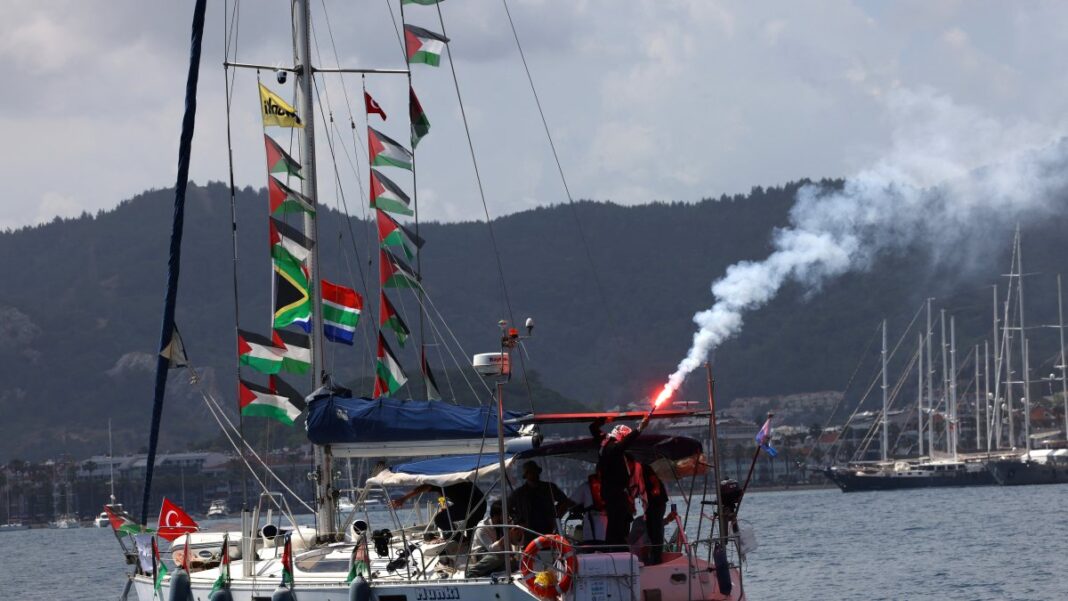A vessel from the Global Sumud Flotilla