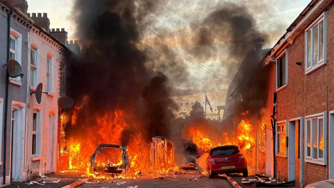 Vehicles set on fire by protesters in Northern Ireland