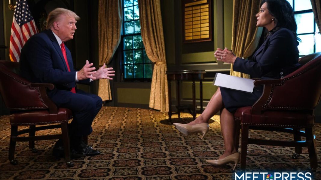 Kristen Welker interviewing Donald Trump