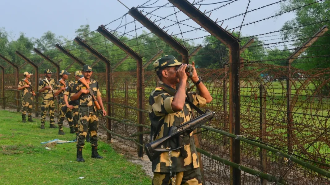BSF soldiers at the India-Bangladesh border near Silguri